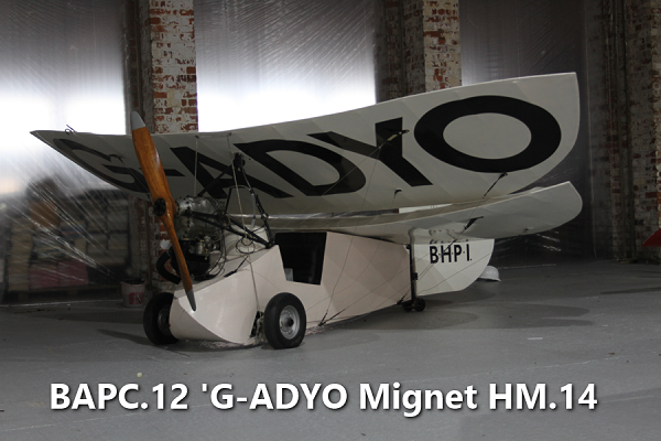 BAPC.12 'G-ADYO Mignet HM.14, Hooton Park Hangars