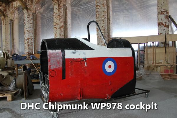 DHC Chipmunk WP978 cockpit, Hooton Park Hangars