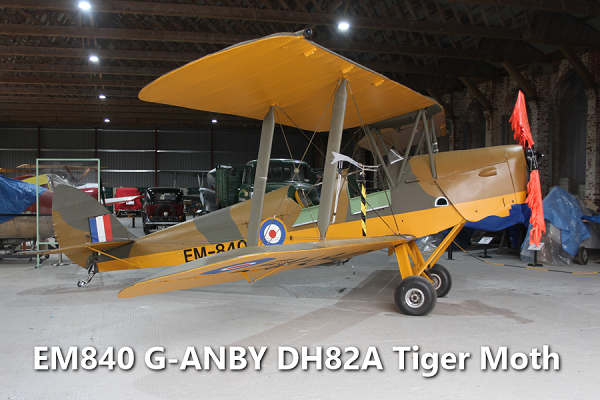 EM840 G-ANBY DH82A Tiger Moth assembly, Hooton Park Hangars