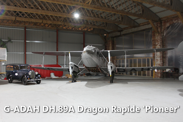 G-ADAH DH.89A Dragon Rapide 'Pioneer', Hooton Park Hangars