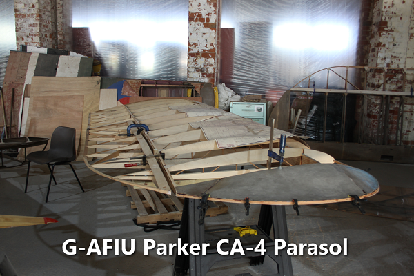 G-AFIU Parker CA-4 Parasol, Hooton Park Hangars