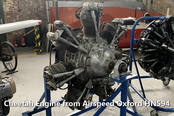 Cheetah Engine from Airspeed Oxford HN954, Hooton Park Hangars